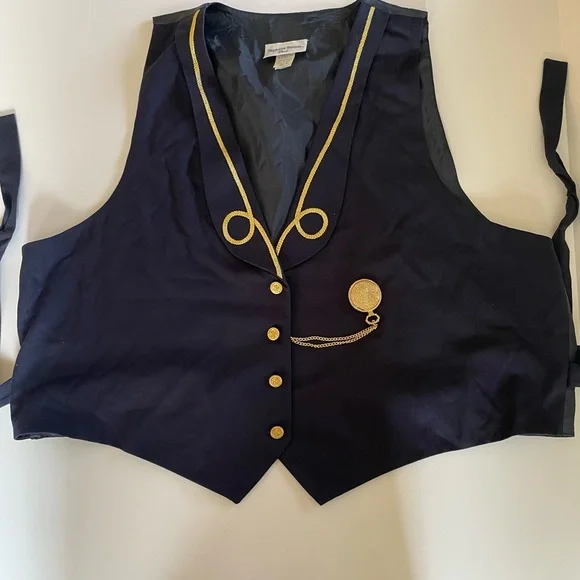 Vintage Plus Size Stephanie Thomas Sport Size 20 Nautical Vest Sailor Rope Charm - Picture 7 of 7